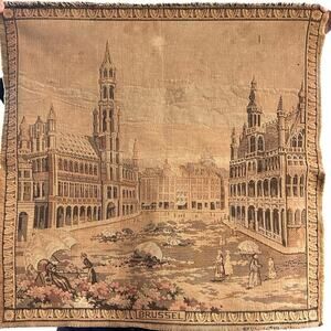 2 square antique tapestries of Brussels